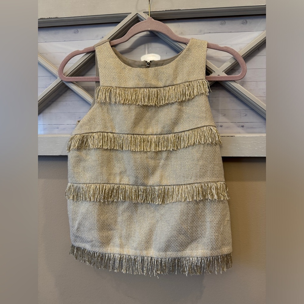 Anthropologie Sunday in Brooklyn Gold‎ Fringe Top XS CUTE country